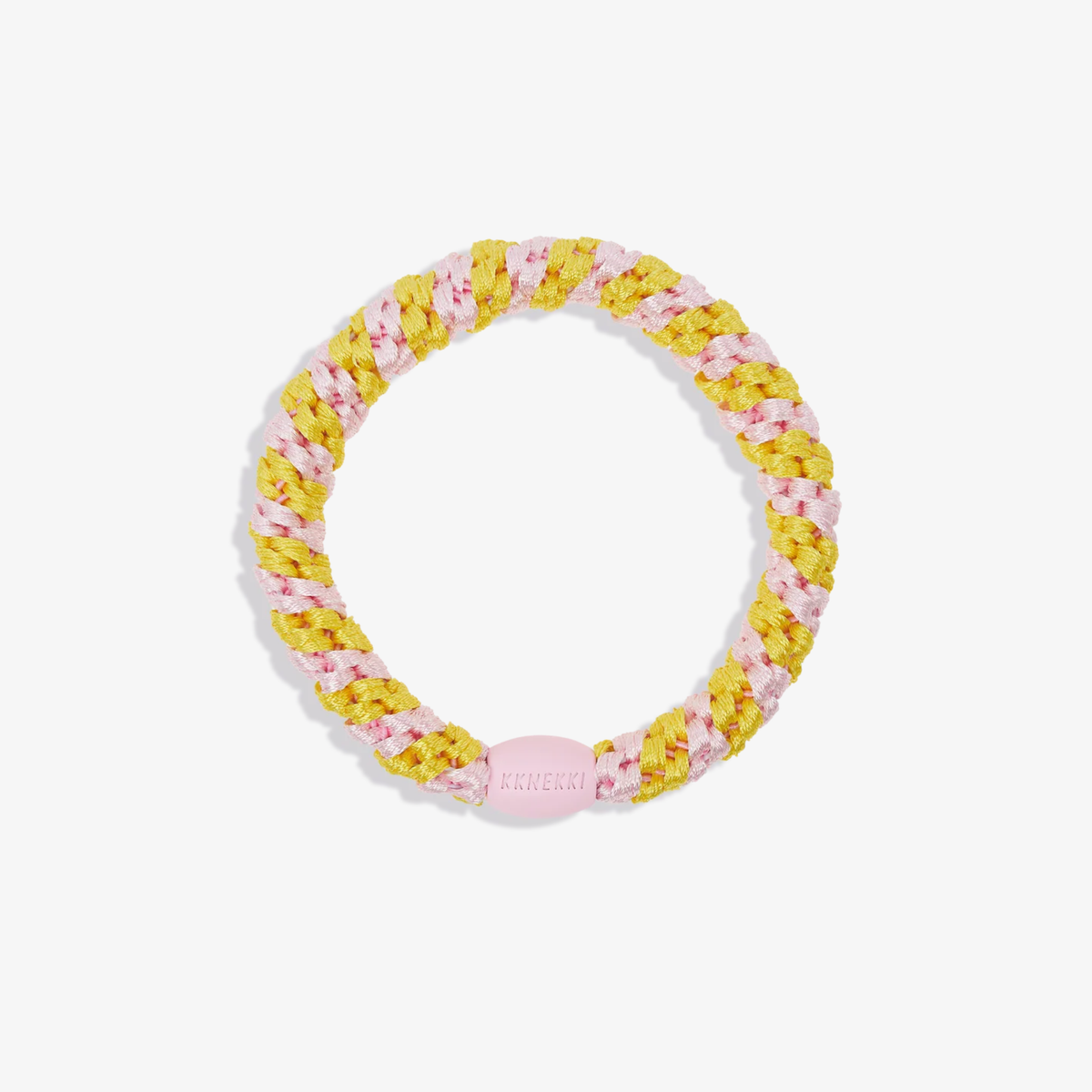 Hair Tie: Yellow & Pink Stripe