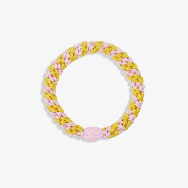 Hair Tie: Yellow & Pink Stripe