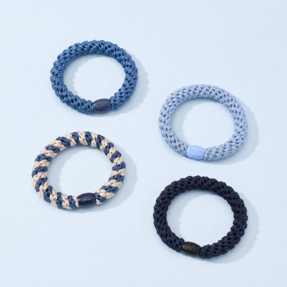 Hair Tie: Indigo & Ivory Stripe