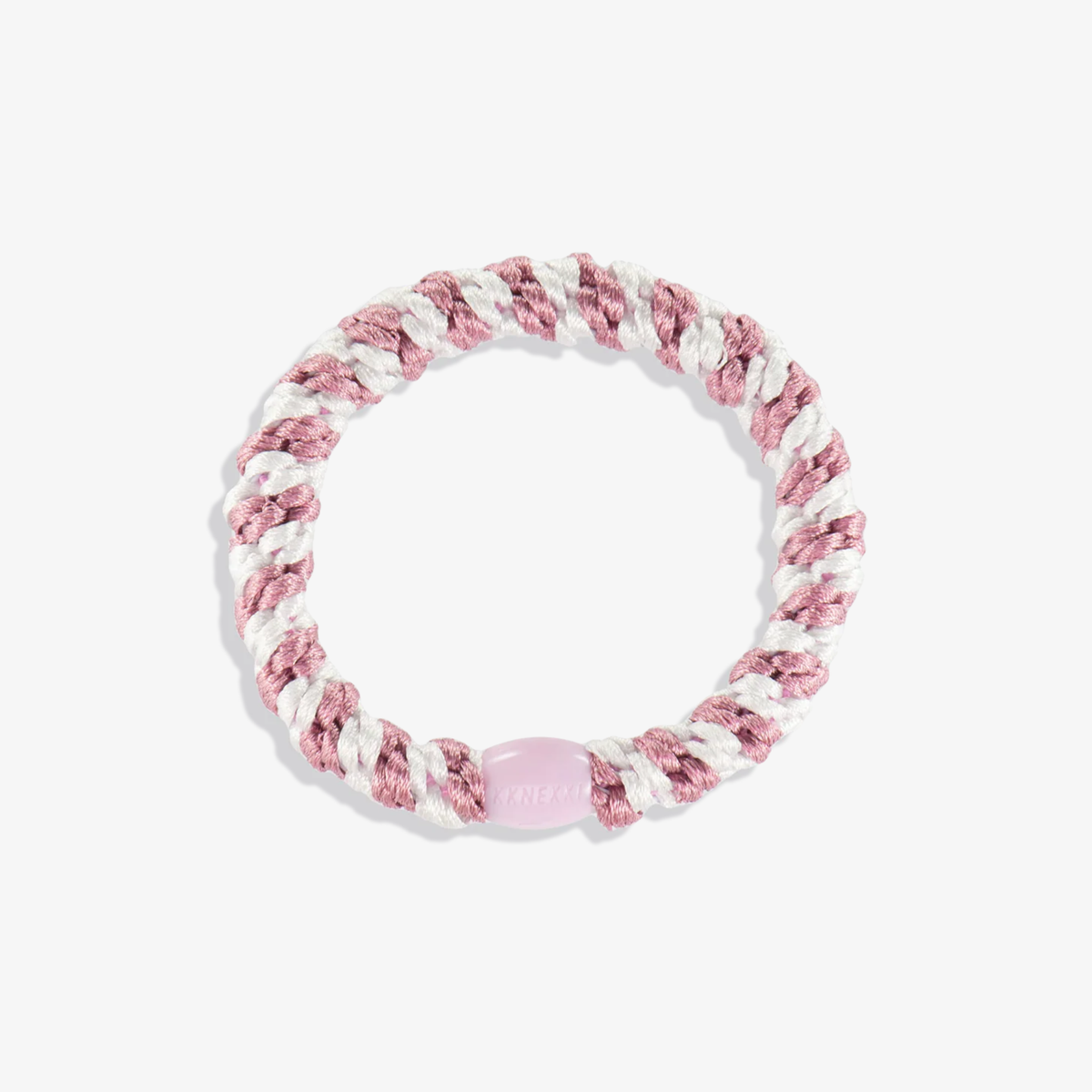 Hair Tie: Old Pink & White Stripe