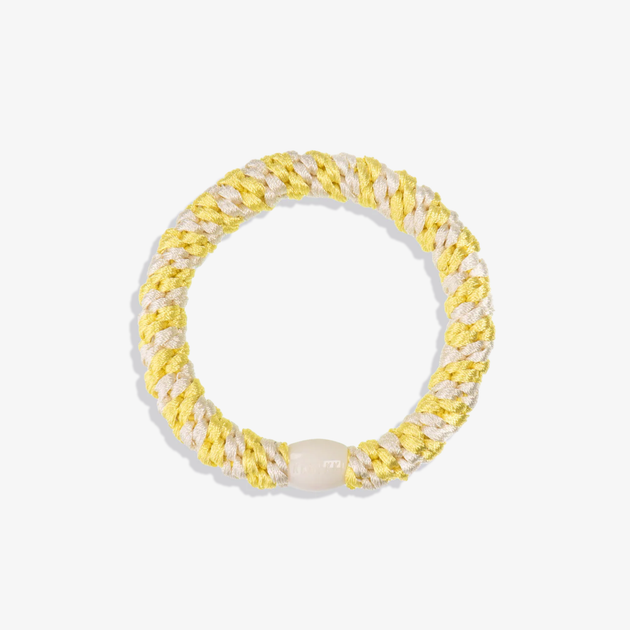 Hair Tie: Lemon & Ivory Stripe