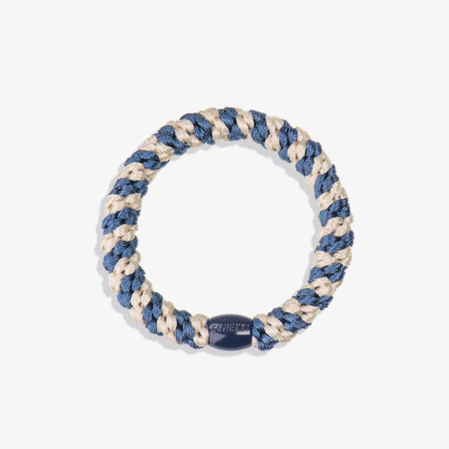 Hair Tie: Indigo & Ivory Stripe