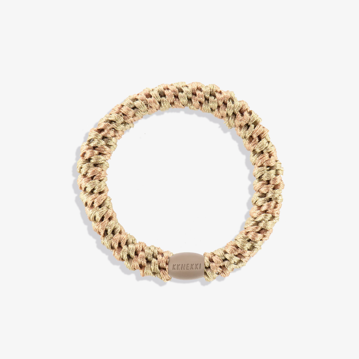 Hair Tie: Peach & Light Beige Stripe